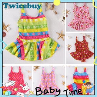 Twicebuy moda verano niños bebé niña impresión de dibujos animados lindo traje de baño de una sola pieza trajes de baño