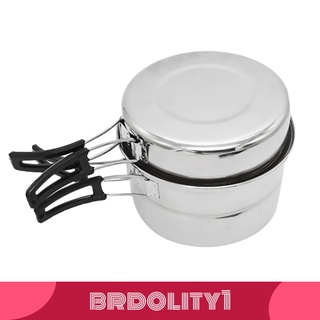 [BRDOLITY1] Juego de utensilios de cocina antiadherentes, sartén y rejilla de vapor de acero inoxidable al aire libre (1)