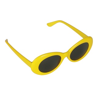Retro White Clout Goggles Glasses Oval Mod Thick Sunglasses Party Costume