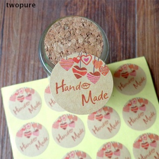 [twopure] 120pcs Round Hand Made Kraft Paper Seal Stickers DIY Gifts Baking Decor labels [twopure]