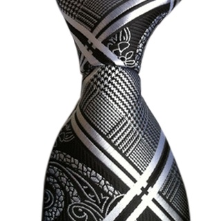 fashionjewelry exquisito nuevo negro floral tejido jacquard seda trajes de los hombres corbata corbata (3)