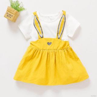Mybaby vestido de princesa de manga corta con patrón de conejo para bebé/niña (3)