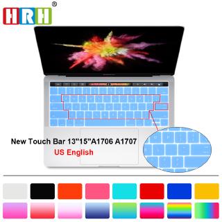 Color crema inglés silicona teclado cubierta de piel para Mac Pro 13 6 9 9 Pro 15 7 0 Touch Bar USA diseño
