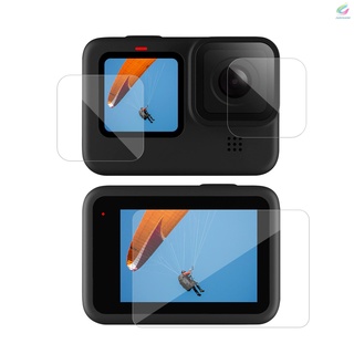 Fy TELESIN 3 piezas Protector de pantalla de vidrio templado para cámara de acción GoPro Hero 9 negro
