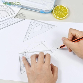 armengol protractor matemáticas kit de herramientas regla redacción suministros geometría kit herramientas de dibujo para estudiantes sacapuntas brújula borrador de alta calidad suministros escolares/multicolor