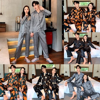 Hotexy satén de seda de manga larga pijamas dewasa mujeres pareja pijamas conjunto de ropa de dormir baju tidur más el tamaño