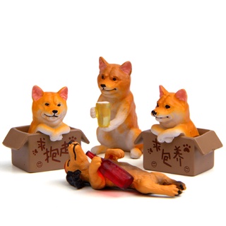 [sudeyte] precioso corgi shiba inu perro resina modelo figura miniatura hadas jardín adornos