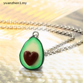 Zhen collar hecho a mano con colgante de corazón de aguacate de arcilla polimérica joyería mejor amiga. (2)