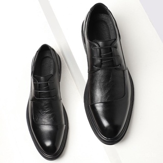 Versión coreana de los novios zapatos de cuero delgados/de cuero británico para hombre verano transpirables ocio de negocios zapatos de boda marrón (3)
