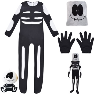 Horror Skeleton - disfraz de niño para Halloween, juego de rol, ropa de fiesta, Cosplay, disfraz de esqueleto para niños (8)