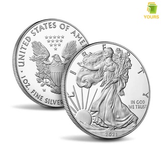 10pcs primeros 2021 american eagle a aterrizar en enero moneda conmemorativa de plata de 40 mm de diámetro para la colección de monedas (1)