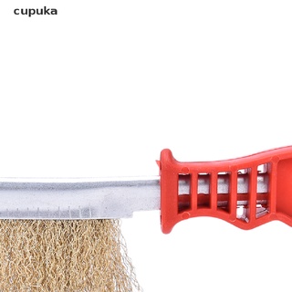 cupuka 10'' heavy duty spid wire cepillo de mano cerdas de latón oxidado eliminación de pintura co