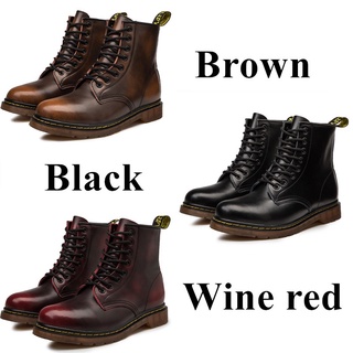Dr.martens Martin botas de cuero de herramientas botas de moda Casual zapatos de cuero de alta calidad de cuero de cuero Martin botas botas de motocicleta (talla 38-48) (2)