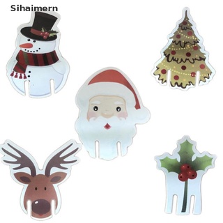 [sihaimern] 10pcs tarjeta de copa de navidad decoraciones navideñas santa sombrero copa de vino decoración. (1)