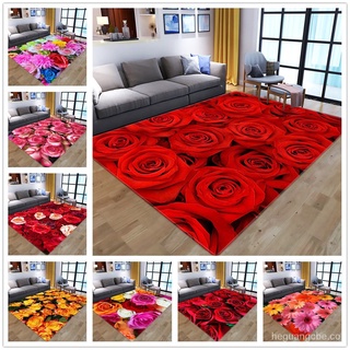 Cocina antideslizante y dormitorio sala de estar alfombra de piso de franela Flor de franela alfombra de suelo alfombra roja hogar (1)