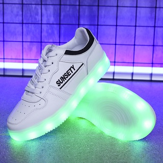 Rítmico LED niñas niños luz zapatos Belia mujeres 7 colores parpadeante parpadeante con baja parte superior Fesyen luces Casual zapatillas de deporte (1)