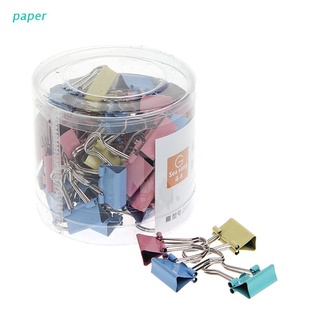 paper 60Pcs Colorful Metal Binder Clips File Paper Clip Office Supplies 15mm Width