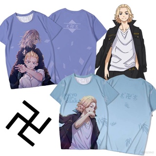 Camiseta De Manga corta unisex Anime leipzig Mji Gang Draken Mikey Loose Casual Camisa De Alta calidad