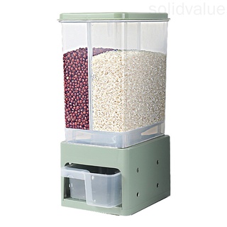 Dispensador de granos contenedor de cocina en casa montado en la pared caja dispensadora de almacenamiento para frijoles de arroz cereales solidvalue