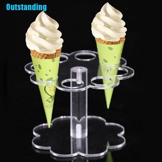1 pza cono de helado transparente acrílico/soporte para 8 agujeros (1)