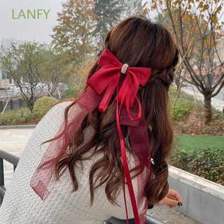 Lanfy Hanfu pinza para cabello De chifón con perlas/lazo Grande/Multicolorido