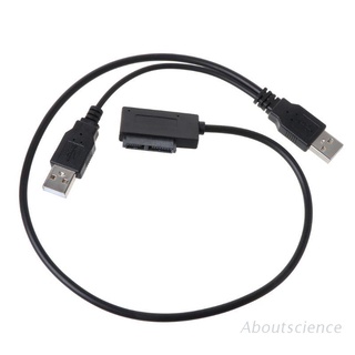 ABO Dual USB 2.0 a 7+6 pines Slimline Slim SATA Cable adaptador convertidor Cable de fuente de alimentación para portátil portátil CD-ROM DVD-ROM