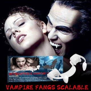 [i] dientes de vampiro retráctil halloween cosplay maquillaje zombie dientes horripilantes colmillos [caliente]