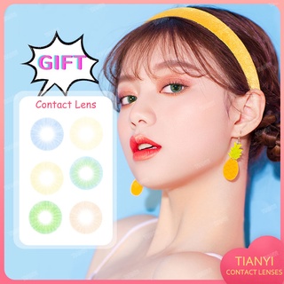 【TIANYI】 Lentes de contacto para el cuidado de los ojos Lentes de contacto cosméticos de colores suaves 2 piezas 1 par de uso anual / con regalo gratis