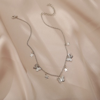 Collar De cadena De mariposa De oro De plata a la moda Estilo Coreano cadena Dangle collar mujer accesorios regalo (3)