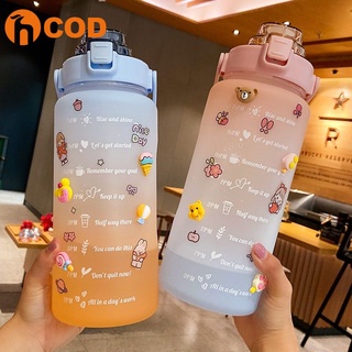 2000ml large capacity sports fitness graduated straw cup portable outdoor travel water bottle (1)