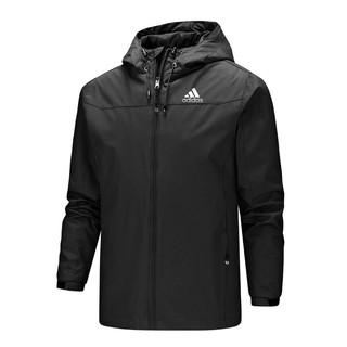 ! adidas prendas de abrigo deporte impermeable de los hombres con capucha cortavientos chaqueta a prueba de viento impermeable con capucha chaqueta (2)