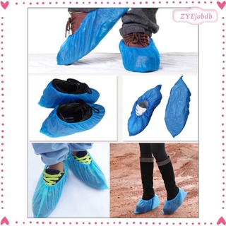 100 cuentas desechables overshoes antideslizante adultos al aire libre zapatos de lluvia cubiertas
