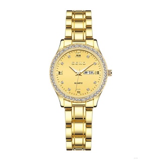 SENO Diamond Gold Reloj Impermeable Moda Hombres Y Mujeres Relojes De Cuarzo resuxi.co