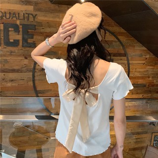 Verano 2021 nuevo ins cuidadosamente máquina orejas de madera halter correa delgada manga corta camiseta femenina top estudiante fondo camisa