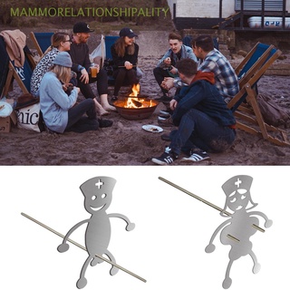 MAMMORELATIONSHIPALITY Party Campfire Sticks Funny Marshmallow Barbecue Roasters Family Dinner BBQ Grill Accessories Stainless Steel Camping Women-shaped Men-shaped Hot Dog