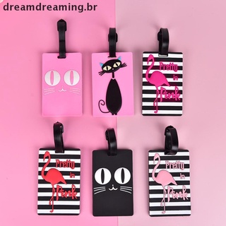 [dreamdreaming.br] Etiqueta de equipaje Flamingo accesorios de viaje maleta ID dirección titular etiqueta de embarque.