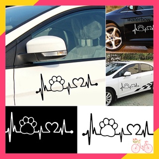 [WAT] Heartbeat Dog Paw Creative motocicleta coche ventana cuerpo decoración pegatina