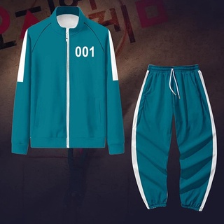 un conjunto de traje deportivo coreano película calamar juego sudadera y pantalones 10/12
