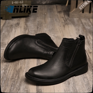 Cálida piel de cuero de los hombres botas zapatos guapo Tops altos cómodo negro estilo Punk