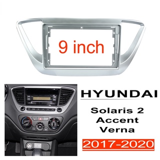 Xingfan Honxun 9 pulgadas marco de Radio 2din unidad de cabeza fascia coche Panel estéreo la carcasa del reproductor Kit de accesorios de coche utilizados para HYUNDAI Solaris Accent Verna 2017-2020