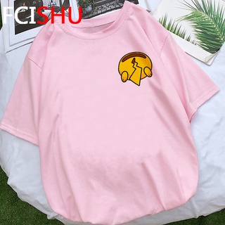 Pikachu Ropa Femenina kawaii Estética harajuku tumblr Pareja Verano top Gráfico Camisetas Mujeres ulzzang