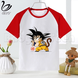 Niña camisas Dragon Ball Z Goku Anime impresión niños camiseta divertida Kawaii de dibujos animados chica Top Harajuku manga corta camiseta