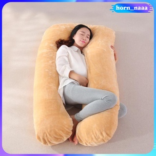 [horn_naaa] Funda de almohada extraíble para el cuerpo U para maternidad embarazo dormir soporte de alimentación, terciopelo suave, desmontable con Invisible