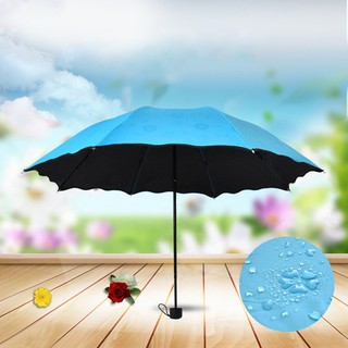 Flores mágicas Anti UV Flouncing domo sombrilla sol/lluvia paraguas plegable