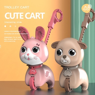 2021kids trolley walker juguete educativo niño animales mano empuje un solo poste coche para bebé regalo de cumpleaños de navidad