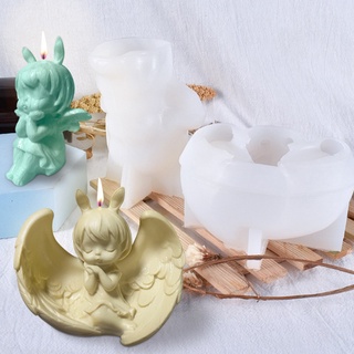 du angel princesa vela epoxi resina molde aromaterapia yeso molde de silicona diy manualidades decoraciones del hogar adornos casting (1)