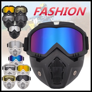 gafas de seguridad completa protectora anti-uv gafas anti polvo de la boca filtro gafas deporte a prueba de viento casco para motocicleta accesorio