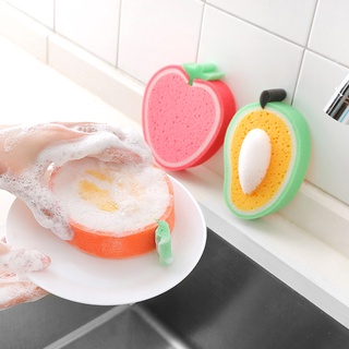 Esponja de lavado de platos lindo de limpieza de frutas fregar paño de descontaminación de lavar platos toalla de cocina engrosamiento de la almohadilla de lavado no graso limpie