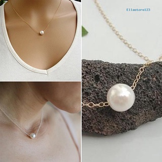 [Ellastore] gargantilla Simple de perlas de imitación de plata dorada para mujer Collar Collar de declaración