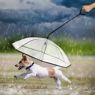 [HOMYL] Paraguas para perros mascotas, construido en correa para cachorro, secado, impermeable, cubierta transparente (3)